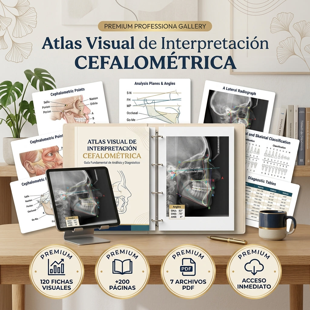 Atlas Visual de Interpretación Cefalométrica | 120 Fichas + 7 PDFs
